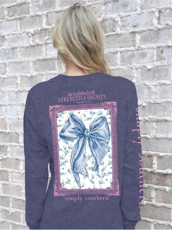 Simply Southern Tops - Simply Southern “She is clothed” long sleeve - NWT